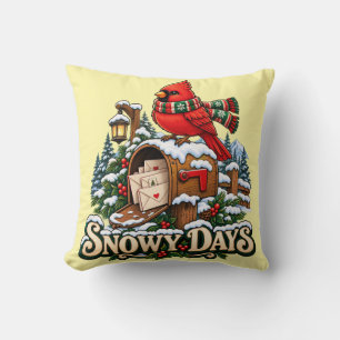 Coussin Tapisserie Rétro Cardinal Jours enneigés