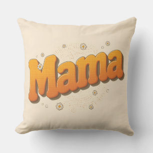 Coussin Tapisserie Rétro Groovy Mama Typographie 70s Bohèm