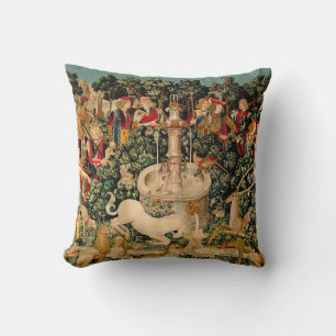 Coussin Tapisseries de licorne médiévale Impression : Met