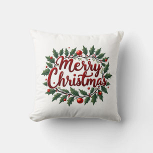 Coussin Tapisserin de Noël Couronne de Noël