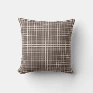 Coussin Tartan à damiers plaid beige beige patte