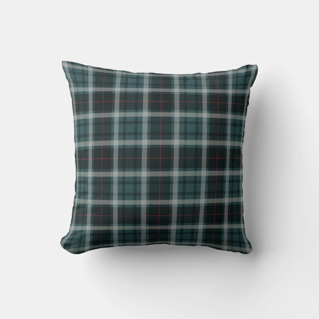 Coussin Tartan Bleu Carreaux Classique (Recto)