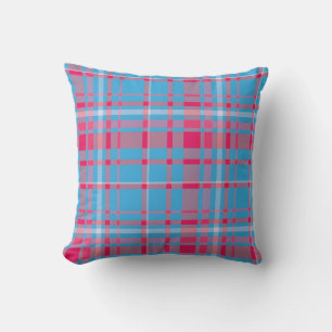 Coussin Tartan bleu et rouge