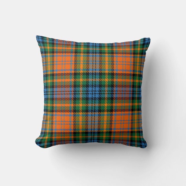 Coussin Tartan Clan Plaid Murray Blue Orange Green Check (Recto)