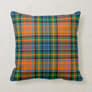 Coussin Tartan Clan Plaid Murray Blue Orange Green Check