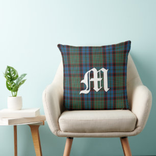 Coussin Tartan de chasse MacNicol Monogramme