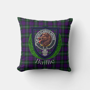 Coussin Tartan de Clan Écossais Baillie Crête