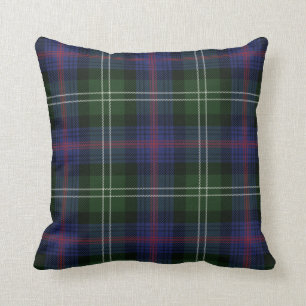 Coussin Tartan de Clan Sutherland Purple Green Check