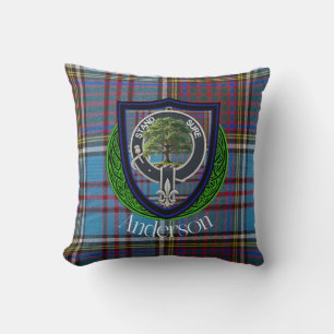 Coussin Tartan de crête du clan écossais Anderson