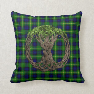 Coussin Tartan de Gordon de clan et arbre de la vie