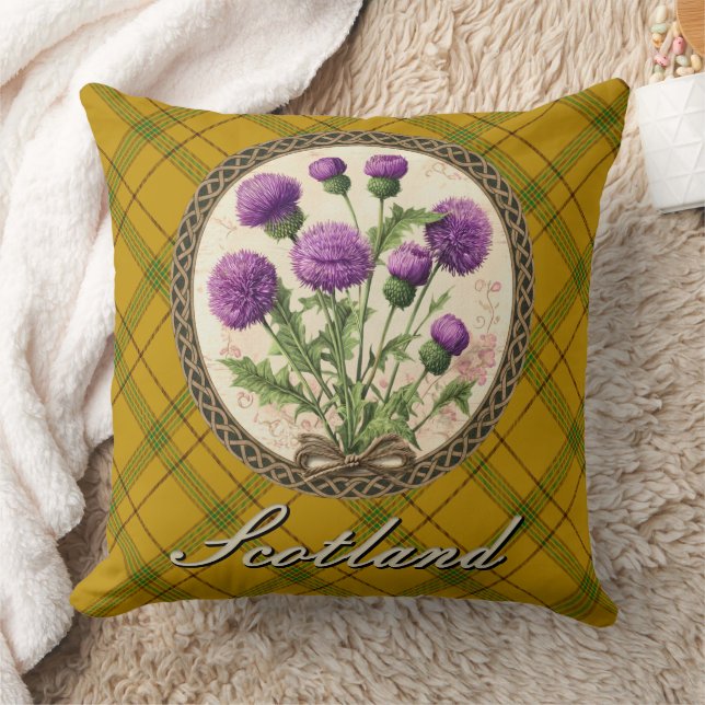 Coussin Tartan de Houston et Chardon Écossais (Couverture)