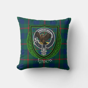 Coussin Tartan de la crête du clan écossais Agnew