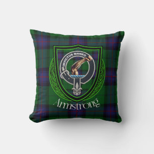Coussin Tartan de la crête du clan écossais Armstrong