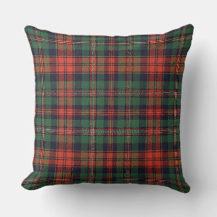 Coussin Tartan Écossais Classique Motif Carreaux Rouge & V