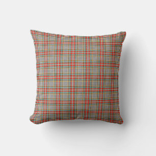 Coussin Tartan écossais : motif rouge-vert-jaune.