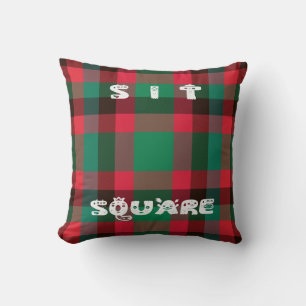 Coussin Tartan Écossais Royal à Carreaux avec Texte