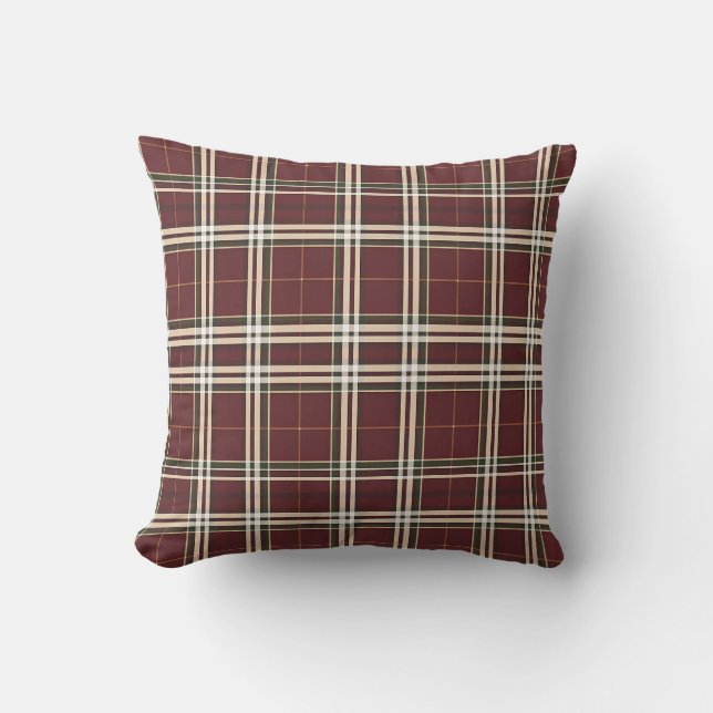 Coussin Tartan Élégant Inspiré (Recto)