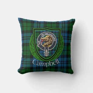 Coussin Tartan et blason du clan écossais Campbell