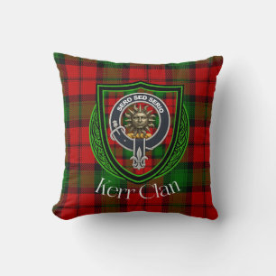 Coussin Tartan et blason du clan écossais Kerr