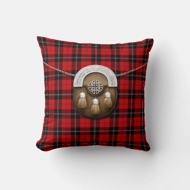 Coussin Tartan et escarcelle de Ramsay de clan (Recto)