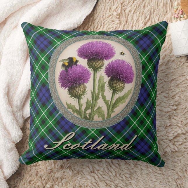 Coussin Tartan Graham et Chardon Écossais (Couverture)