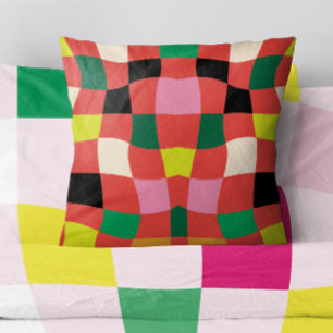 Coussin Tartan moderne coloré Plaid Noël