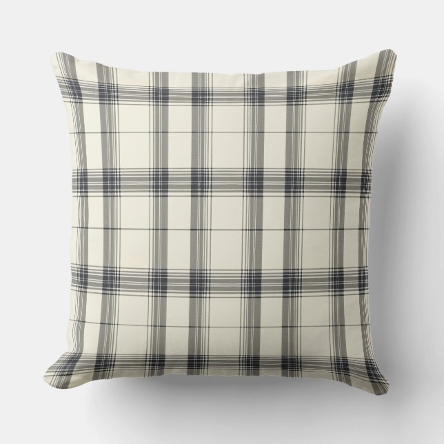 Coussin Tartan Neutral classique (Recto)