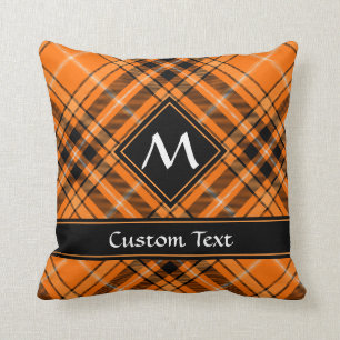 Coussin Tartan orange d'Halloween