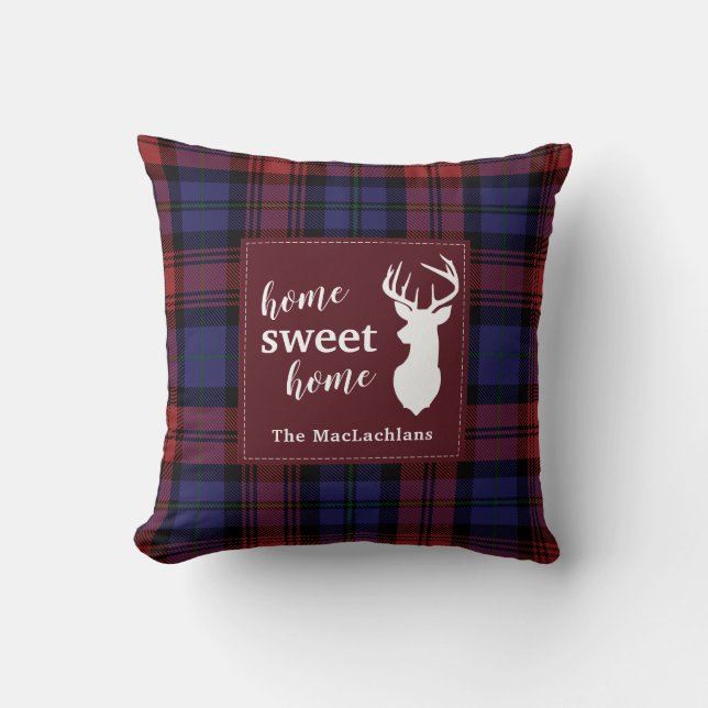 Coussin Tartan Plaid Clan de Noël MacLachlan Personnaliser (Recto)