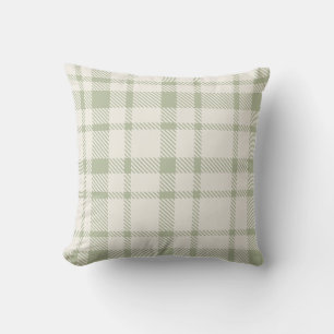 Coussin Tartan Plaid classique Motif-Mint vert et crème