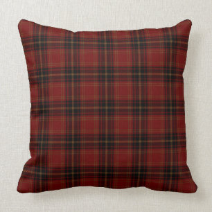 Coussin Tartan Plaid Motif Écossais Rouge Et Noir