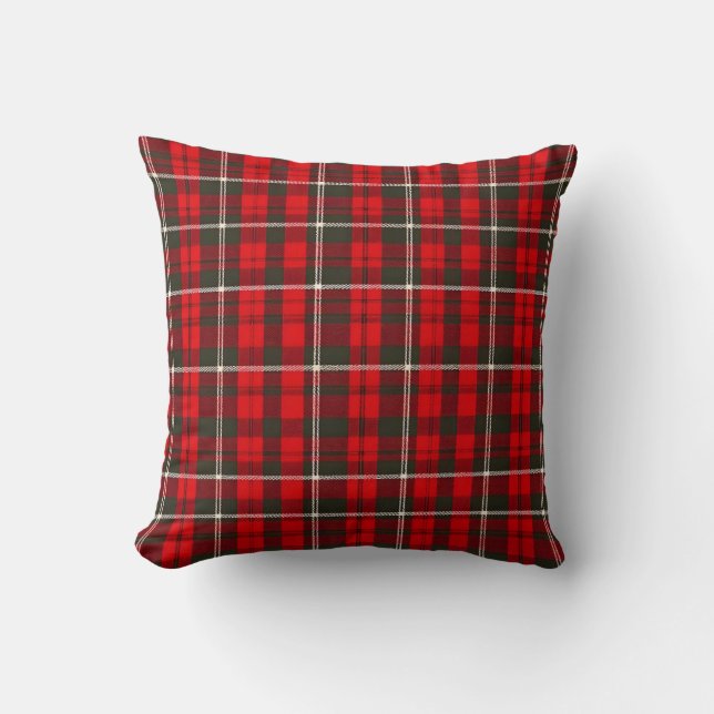 Coussin Tartan Plaid Rouge traditionnel Collection populai (Recto)
