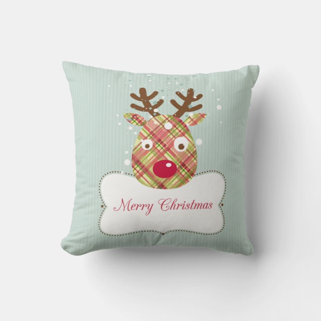 Coussin Tartan Reindeer (Recto)