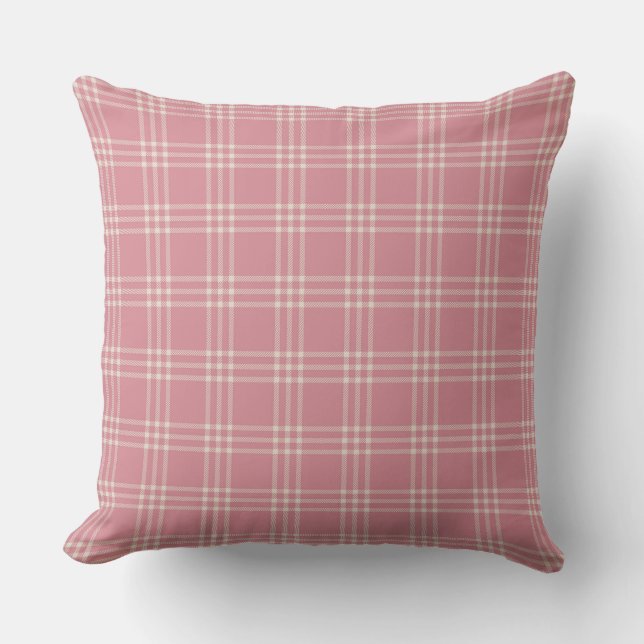 Coussin Tartan rose Dusty Motif (Recto)