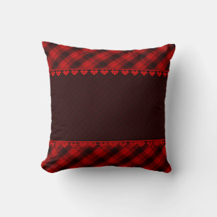 Coussin tartan rouge brun Abstrait sans soudure à damiers 
