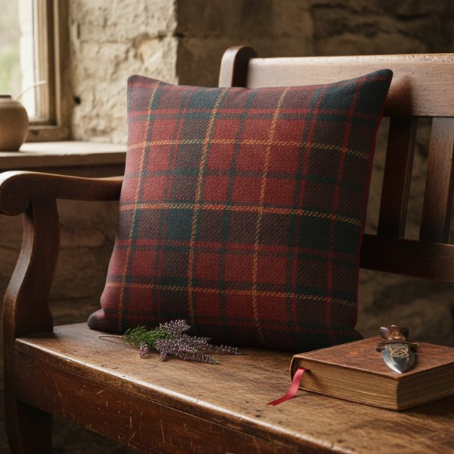 Coussin Tartan Rouge Classique - Charme Rustique et Confor (Créateur téléchargé)