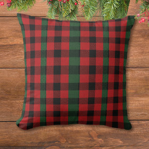 Coussin Tartan rouge et vert