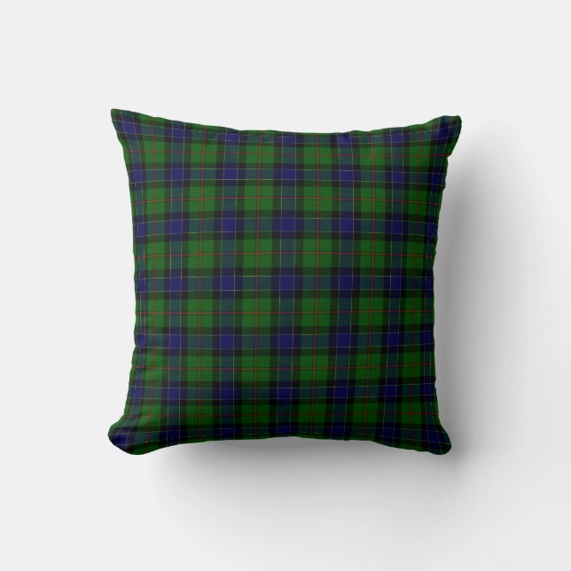 Coussin Tartan vert et bleu d'Ogilvie de clan (Recto)