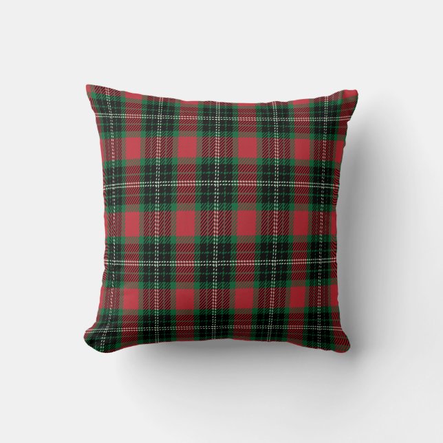 Coussin Tartan vert et rouge (Recto)