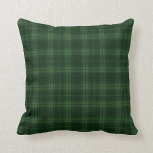Coussin Tartan vert foncé Plaid Scottish Motif