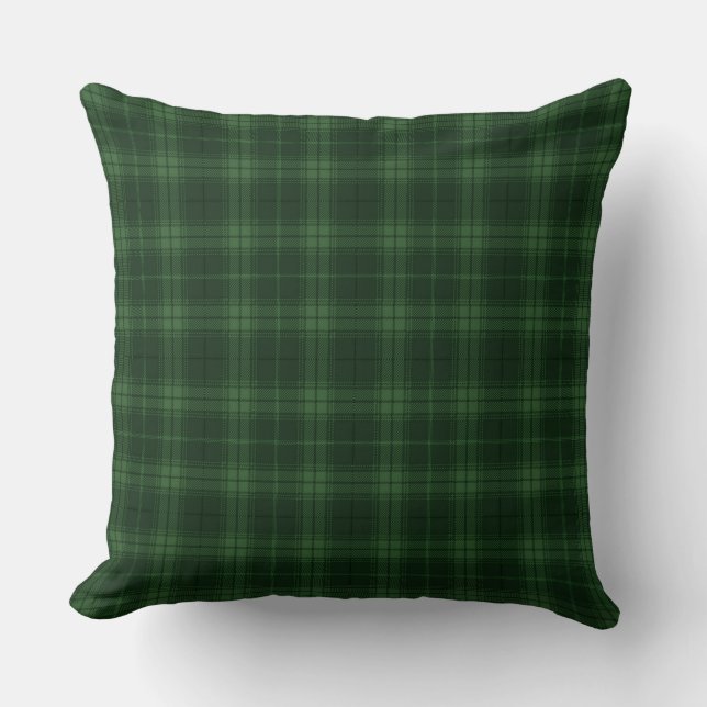 Coussin Tartan vert foncé Plaid Scottish Motif (Recto)