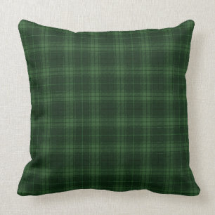 Coussin Tartan vert foncé Plaid Scottish Motif