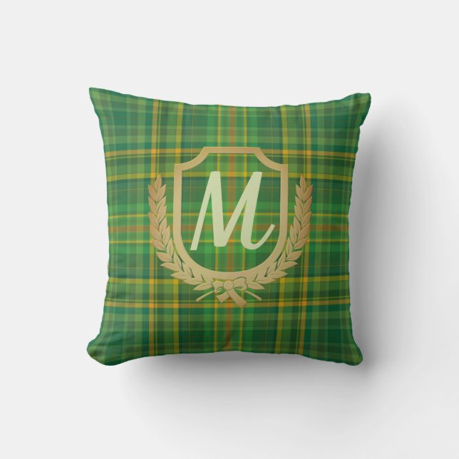 Coussin Tartan vert riche (Plaid) personnalisé (Recto)