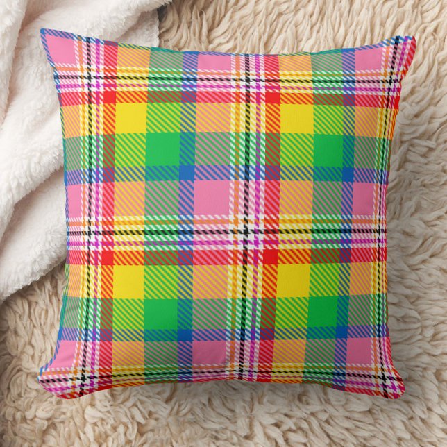 Coussin Tartan vert rose (Créateur téléchargé)
