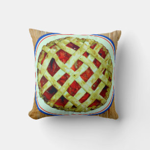 Coussin tarte aux fraises sur l'oreiller de plage