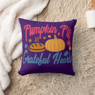 Coussin Tarte citrouille et coeur gracieux, Thanksgiving