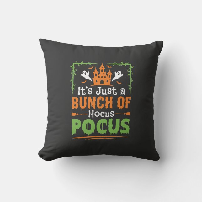 Coussin Tas de tours de magie Halloween (Recto)