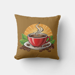 Coussin Tasse à café rouge