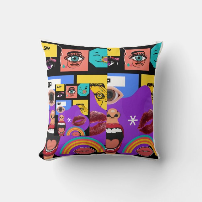 Coussin Tasse Bold Pop Art | Style de bande dessinée rétro (Recto)