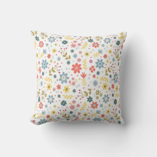 Coussin Tasse charmante à motif floral sauvage et housse d